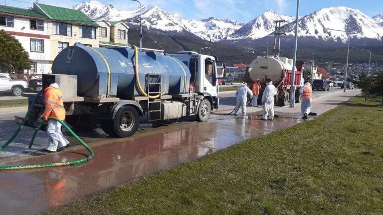 Limpieza de de la ciudad de Ushuaia.