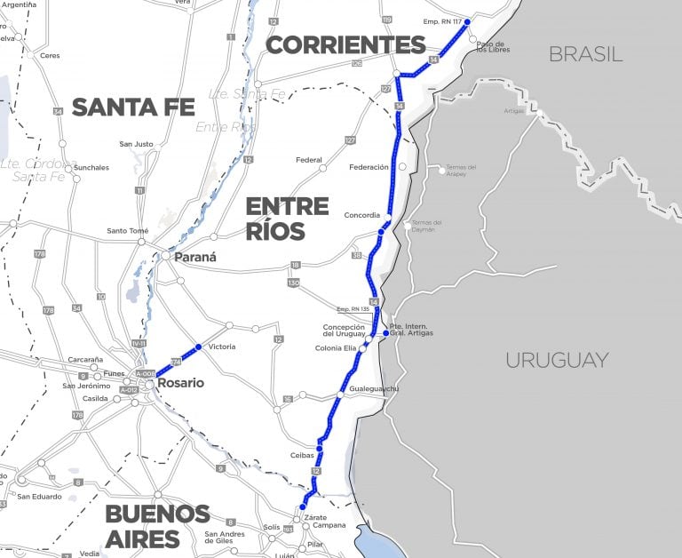 Corredor de la Ruta Nacional N°14 desde Misiones al sur de la Mesopotamia. (Vialidad Nacional)