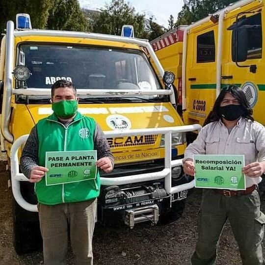 Reclamo de los trabajadores del Parque Nacional Los Alerces.