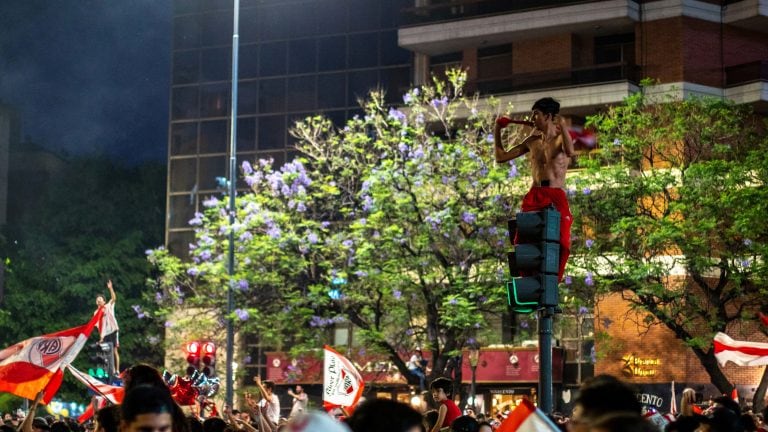 Festejos en Córdoba por River campeón.