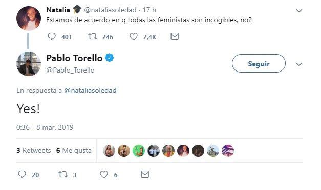 El polémico tuit de Pablo Torello.