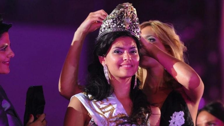 Flor Destéfanis cuando fue electa reina nacional de la Vendimia.