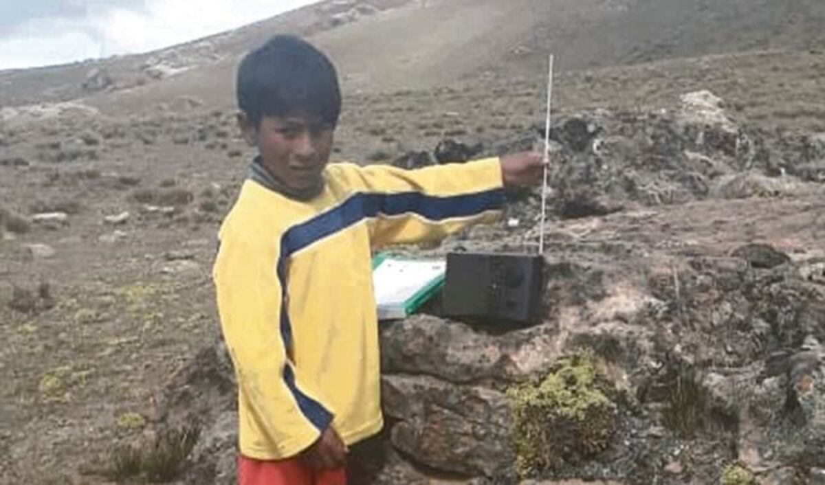 La historia de los alumnos que escalan un cerro para escuchar radio y tener clases