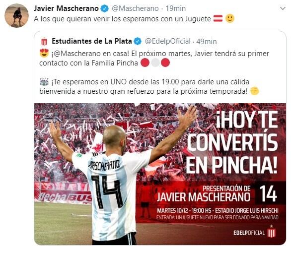 (Twitter: @Mascherano)