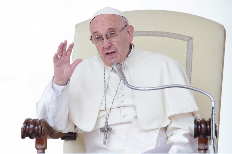 El papa Francisco, durante la tradicional Audiencia general de los miércoles en el Vaticano, Italia. Foto: Evandro Inetti/ZUMA Wire/dpa