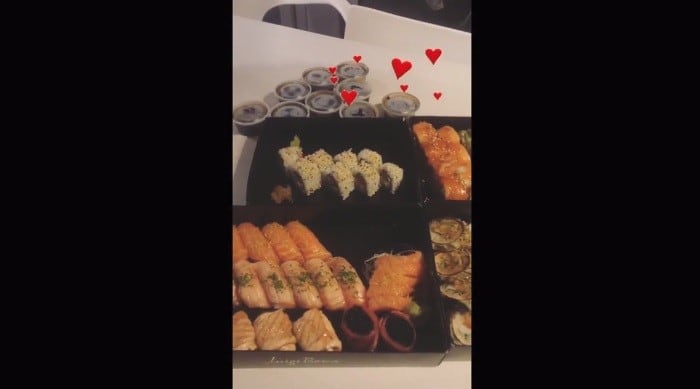 Jimena Barón recibió sushi de regalo