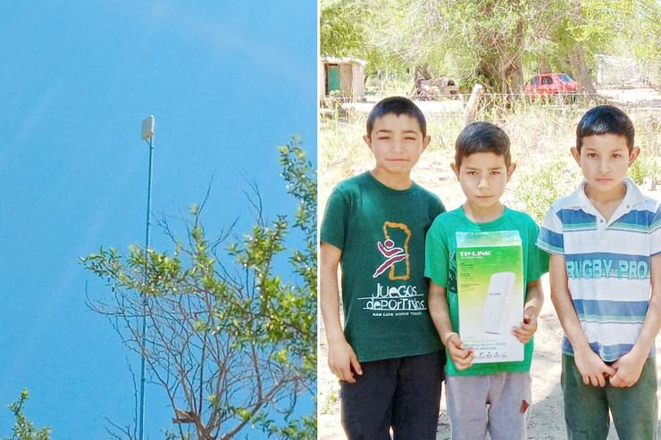 Instalación de antenas p internet en parajes de San Luis