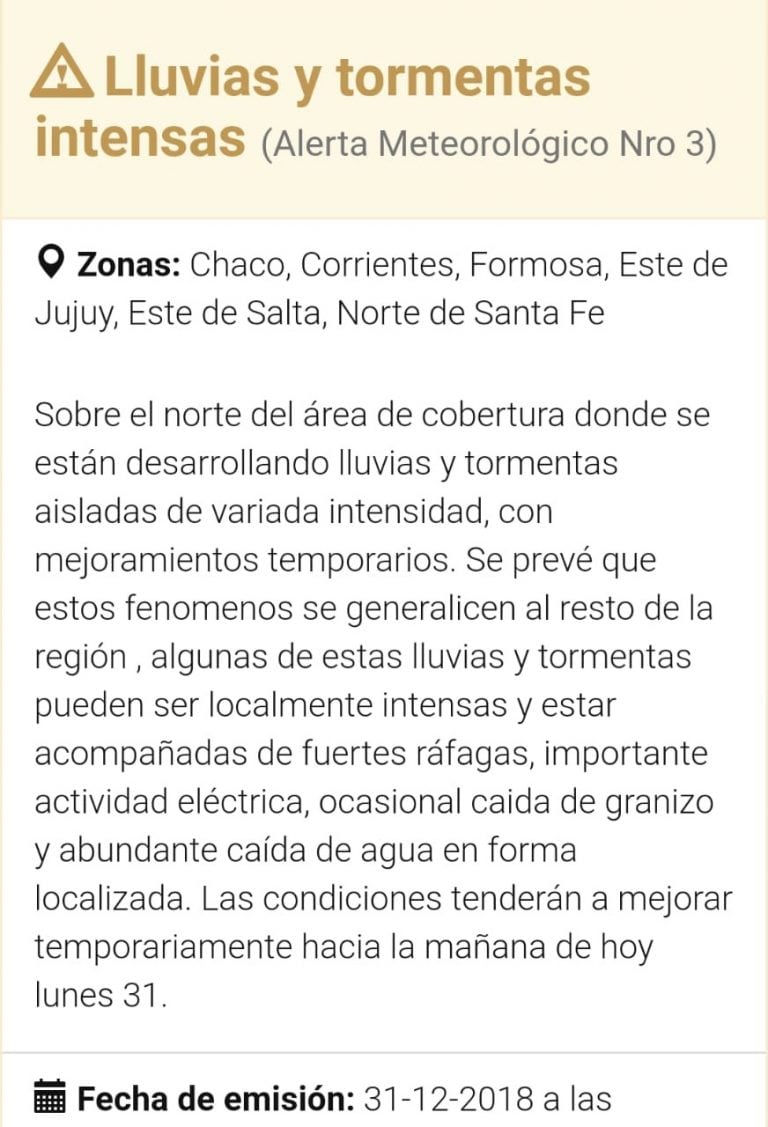 Alerta para Jujuy