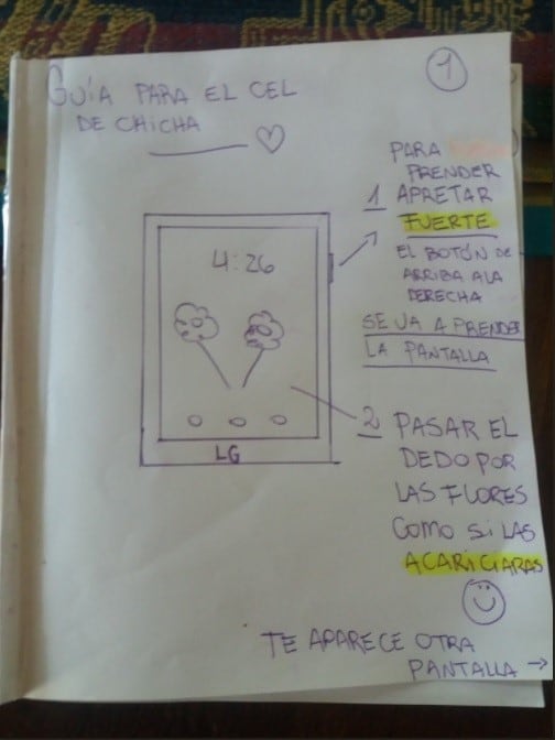 El tierno tutorial que una nieta le hizo a su abuela para que mande audios de WhatsApp. (Twitter)