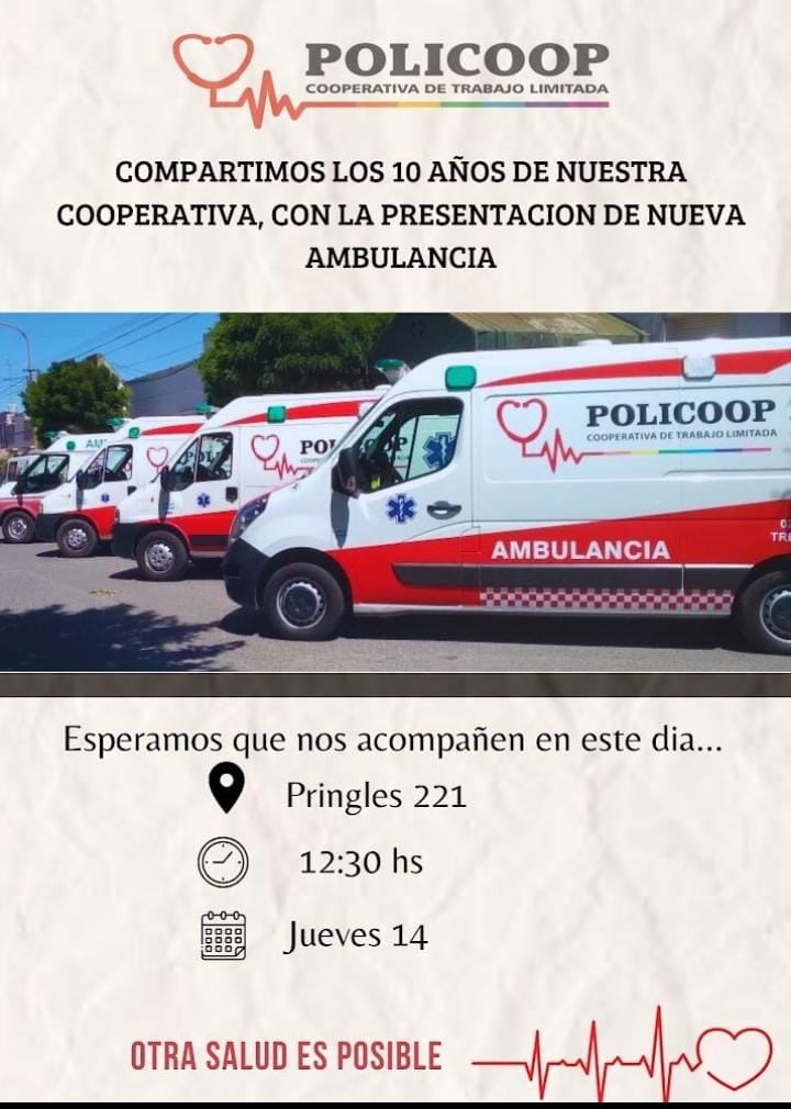 Policoop presentará el jueves su nueva ambulancia