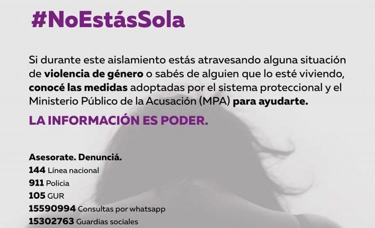 Flyer "No estás Sola"