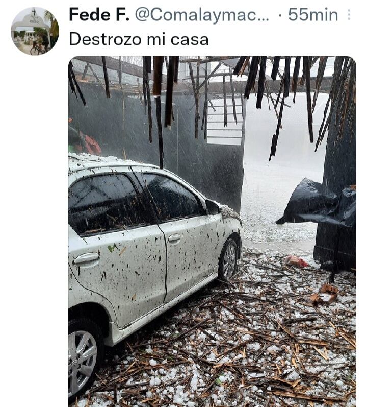 Un vecino de Villa Nueva desolado por las condiciones en las que quedaron su vivienda y su auto.