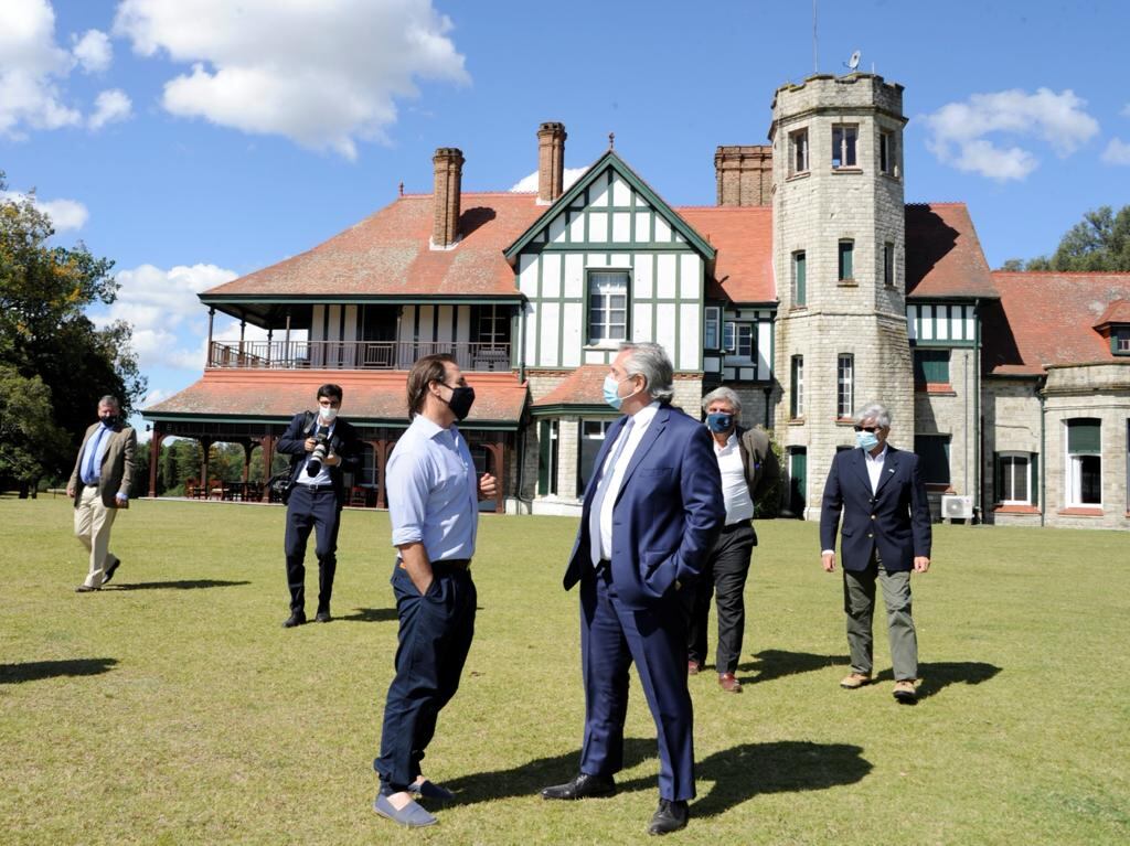 Alberto Fernández se reunió con Luis Lacalle Pou en la residencia presidencial Anchorena.