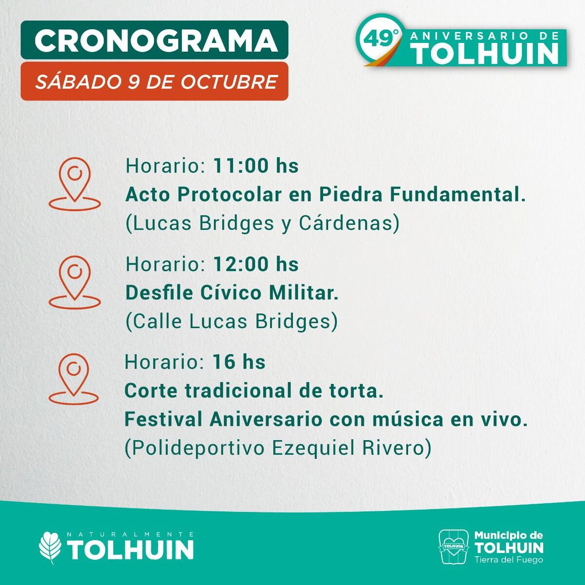Así será el cronograma de actividades por el 49° aniversario de Tolhuin