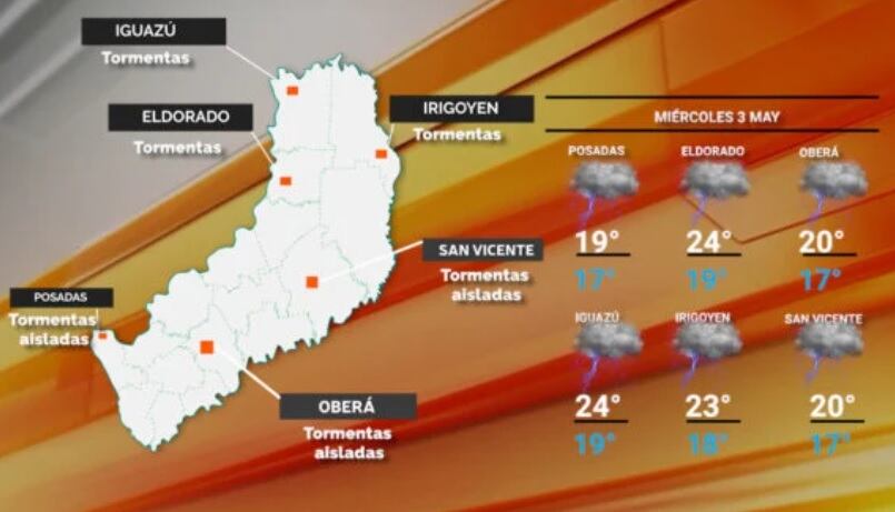 Continúan las lluvias y el mal tiempo durante este miércoles en Misiones.