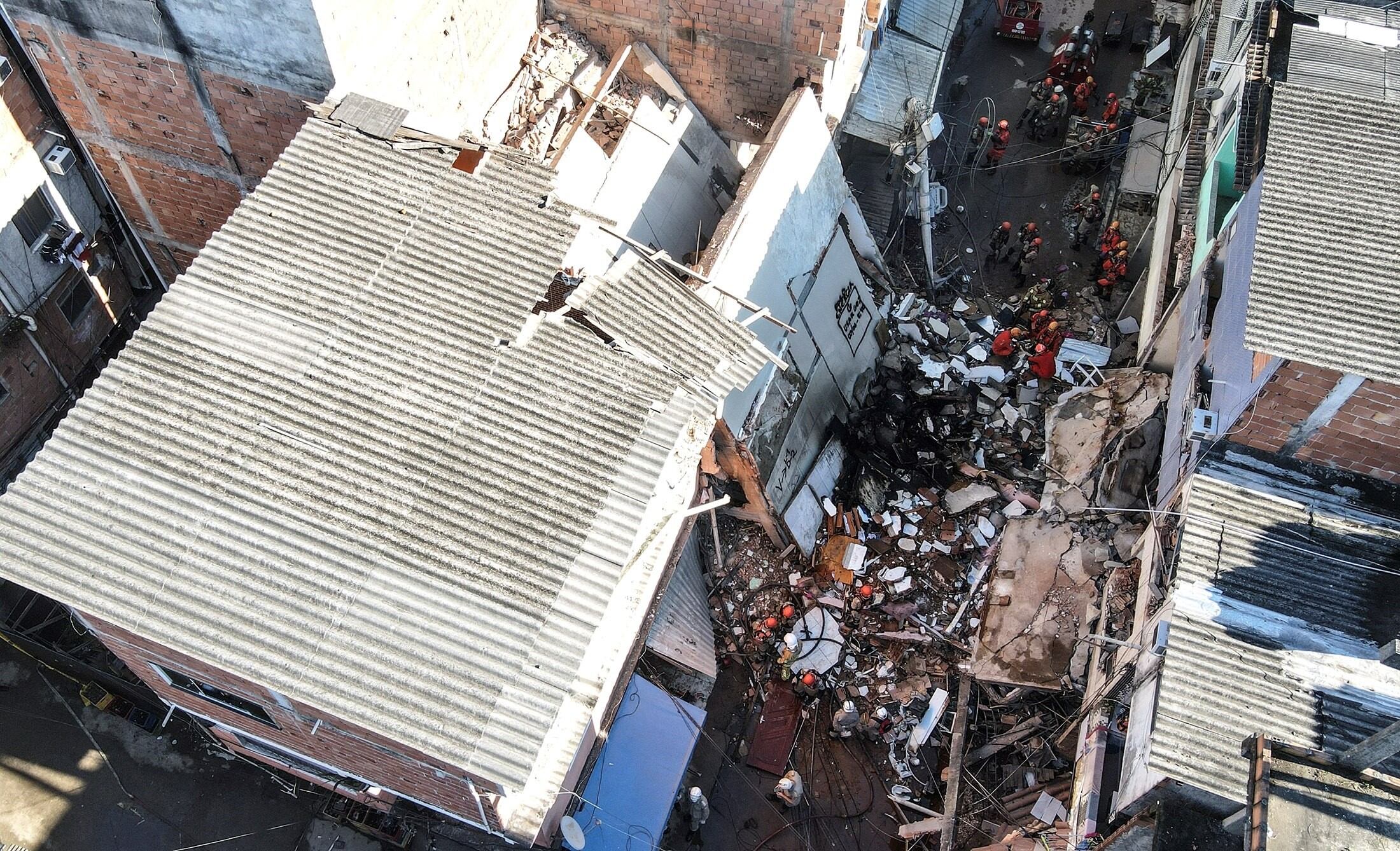 Derrumbe de un edificio en Río de Janeiro.