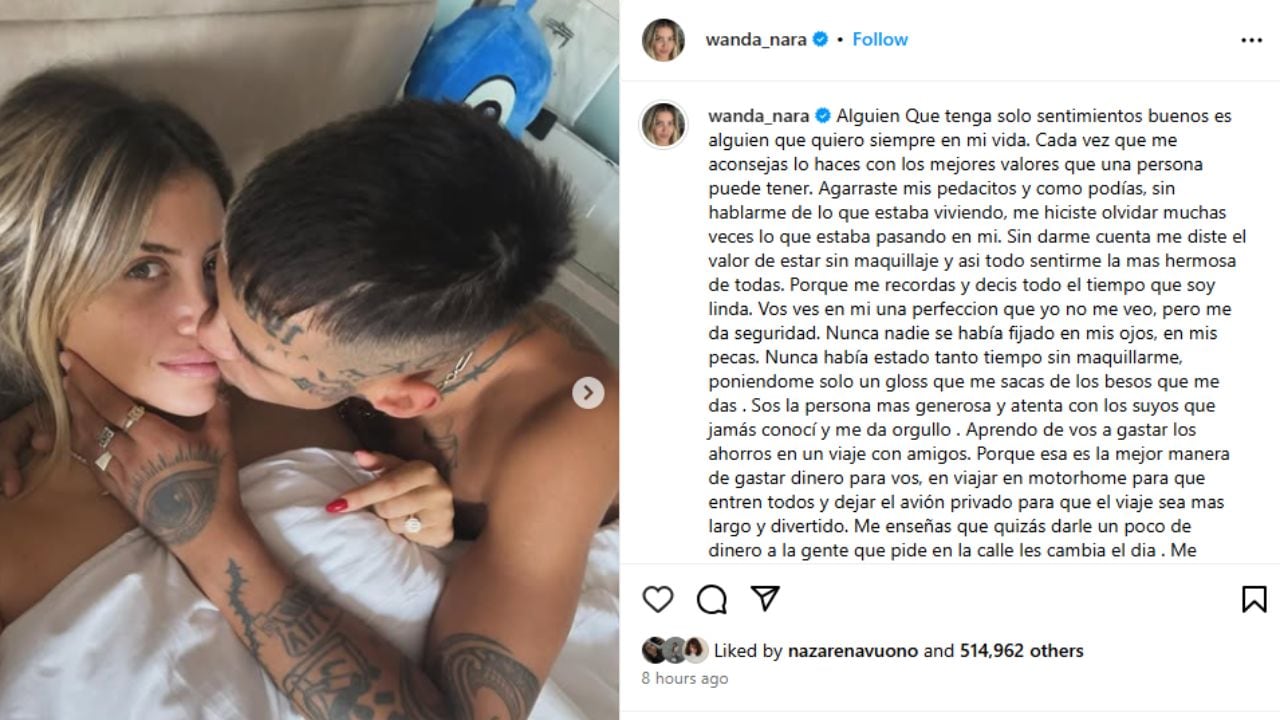 ¿Competencia de parejas? Así fue el primer San Valentín de Wanda Nara y Mauro Icardi separados