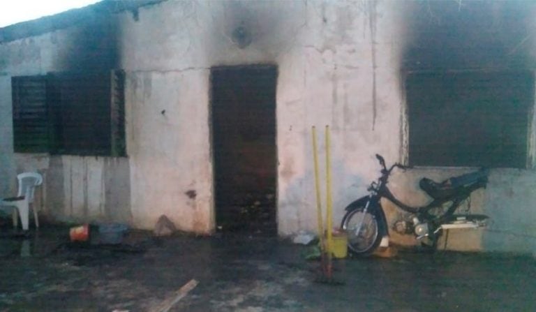 Así quedó la vivienda tras el incendio.