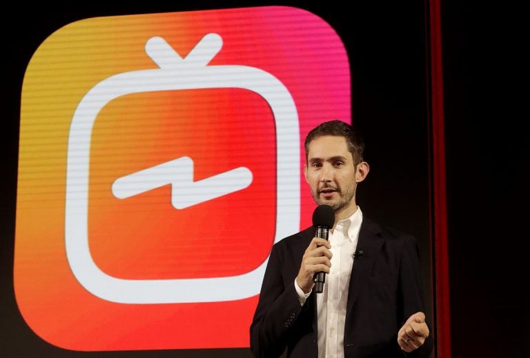 Kevin Systrom, CEO y co-fundador de Instagram, anuncia el lanzamiento de IGTV en San Francisco, el pasado 24 de septiembre de  2018 (AP Photo/Jeff Chiu, File)