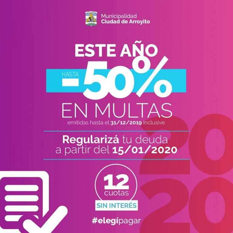 Plan de Regularización de Multas 2020 Arroyito