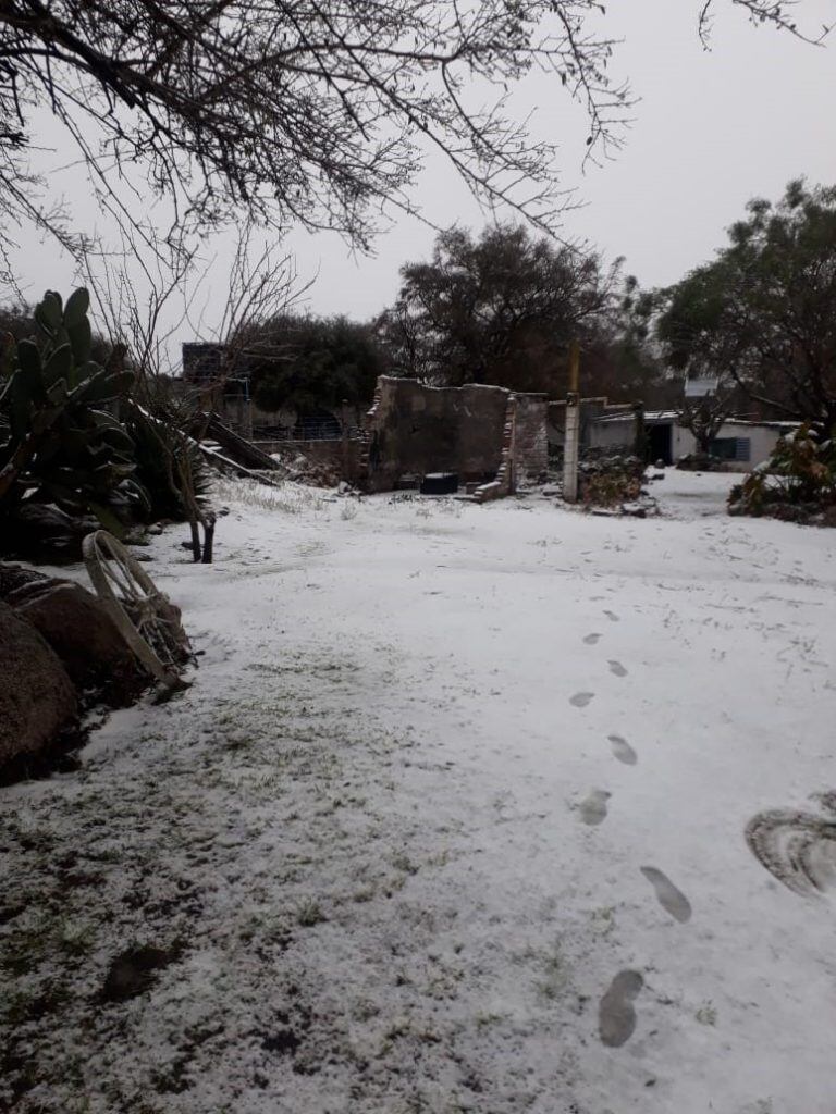 Nieve en Los Pozos (Gentileza Mas Radio)