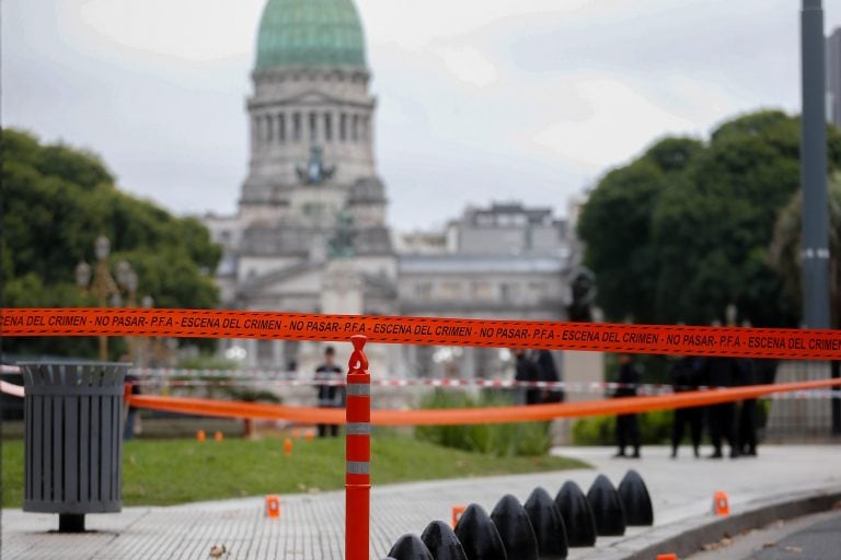 El lugar del ataque, a metros del Congreso Nacional (EFE)