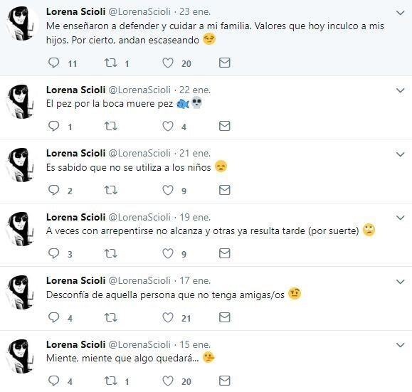 Los tweets de Lorena Scioli.