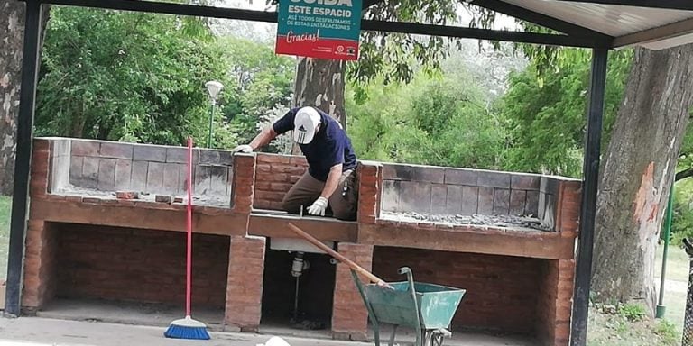 Trabajos en el Balneario Municipal de Arroyito