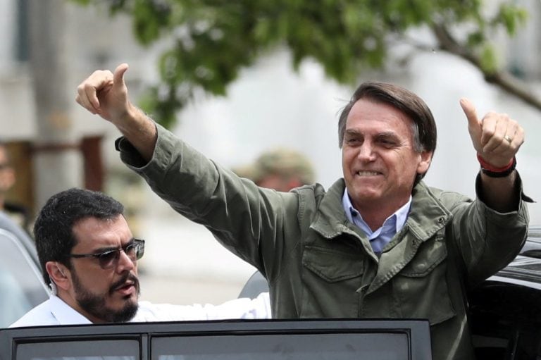 Jair Bolsonaro, luego de votar el 28 de octubre (REUTER).