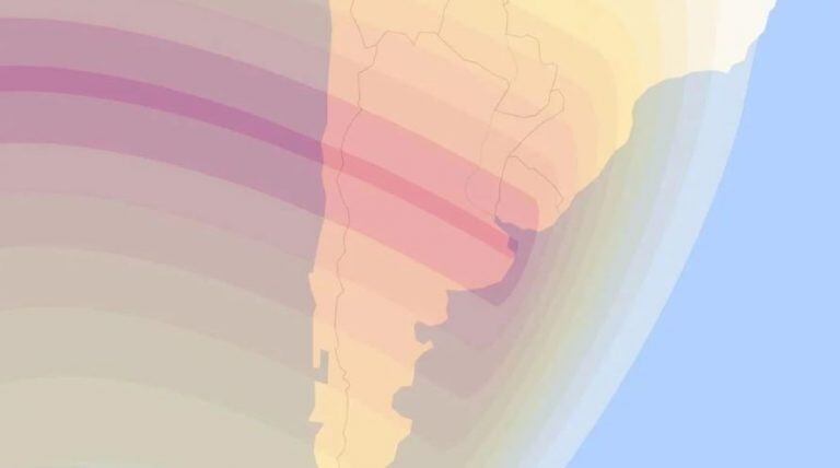 La zona en rojo será en la que el eclipse solar podrá apreciarse en su totalidad. (Foto: timeanddate.com)