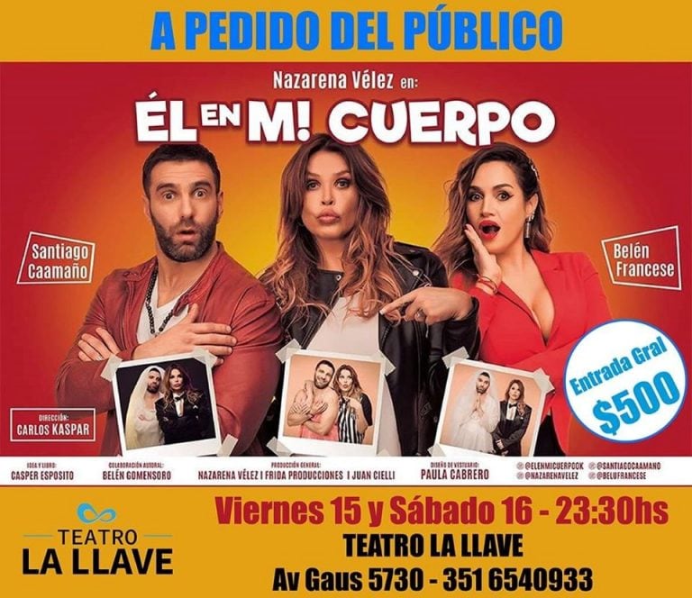 Este fin de semana la obra de Nazarena se despide de Córdoba. Una comedia para disfrutar con todo el cuerpo. En Teatro La Llave.