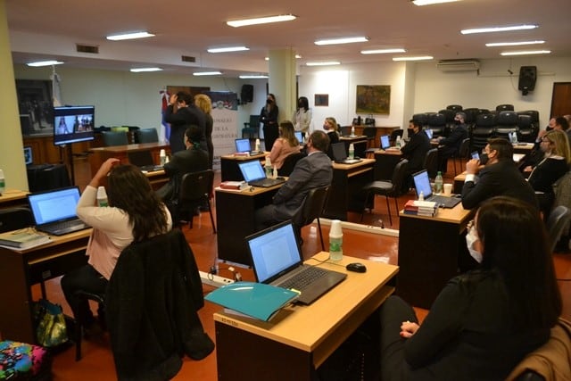 Examen por videoconferencia a los candidatos a un puesto de juez. (Twitter)