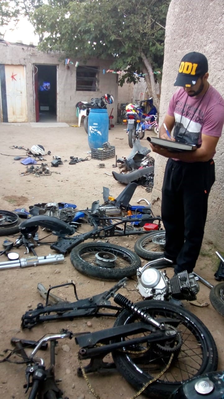 El "desarmadero de motos" funcionaba en un barrio de la capital puntana.