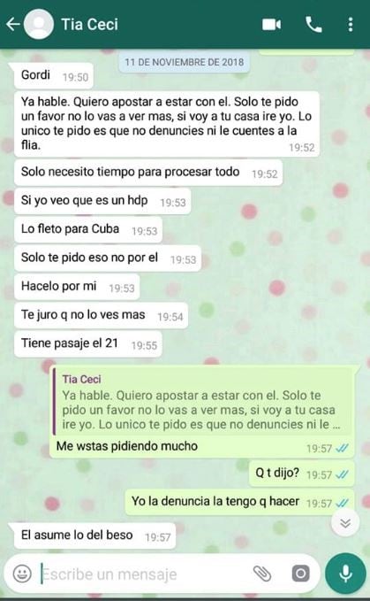 Esta fue la conversación que tuvo con su tía.