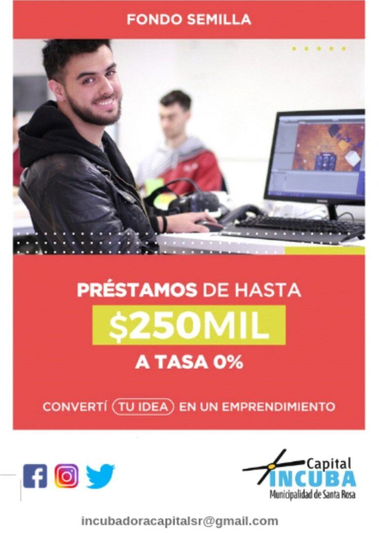 Para emprendedores que quieran desarrollar un proyecto comercial, productivo o de servicios (Municipalidad de Santa Rosa)