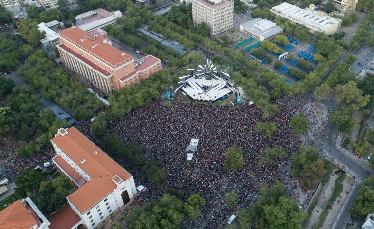 Paulo Londra cantó ante 70 mil personas en Mendoza. (Foto: Prensa Ciudad de Mendoza)