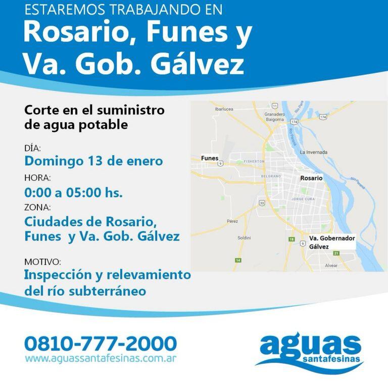 Assa informó que faltará el servicio durante la madrugada del domingo.