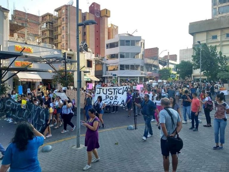 Marcha pidiendo justicia por Micaela Gordillo en Catamarca.