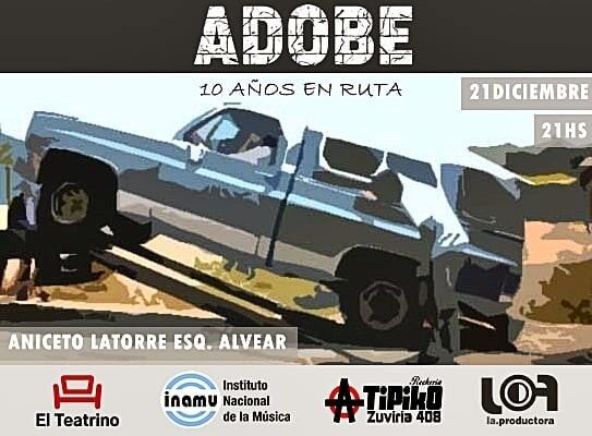 Adobe celebra 10 años en ruta en el Teatrino (Facebook Adobe Rocanrol)