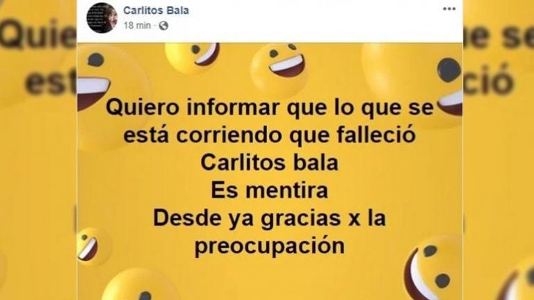 El actor desmintió la información en su cuenta de Facebook (redes).