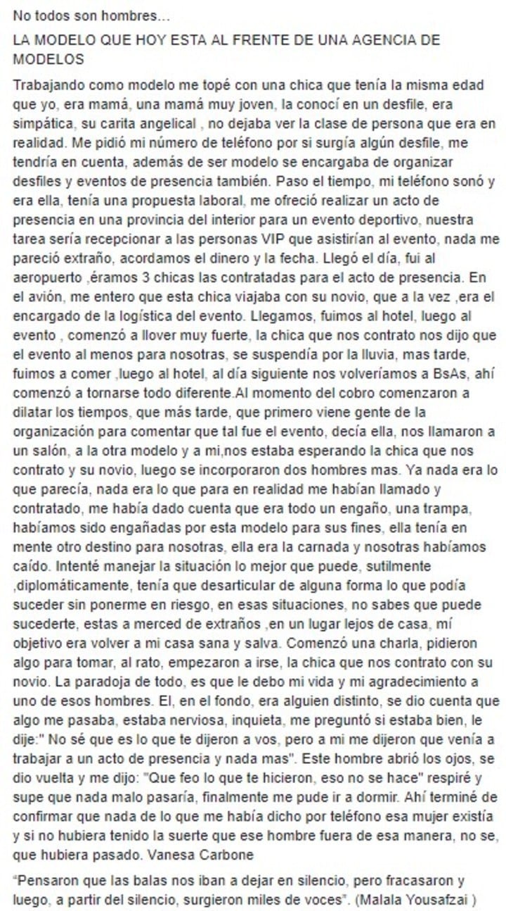 Los distintos casos de abuso que vivió Vanesa Carbone.