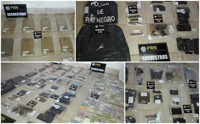 Secuestraron 9 kilos de marihuana y cocaína, más de 194 mil pesos, armas de fuego y 20 celulares.