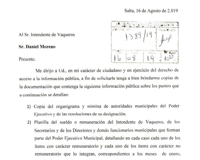 Solicitan rendición de cuentas al intendente de Vaqueros, Daniel Moreno.