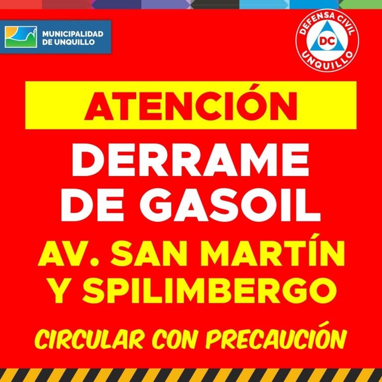 Derrame de Gasoil en Unquillo