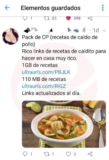 Los traficantes divulgan el contenido mediante imágenes y videos bajo ciertos términos de búsqueda como "Caldo de pollo", "Club Penguin", o "CP".