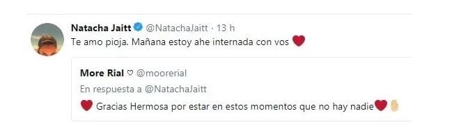 Los mensajes de Natacha Jaitt a More Rial