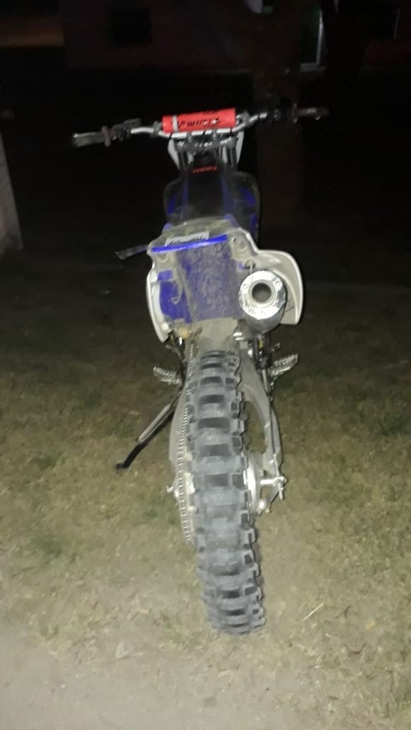 Motocicleta involucrada en el accidente de tránsito de Villa La Bolsa.