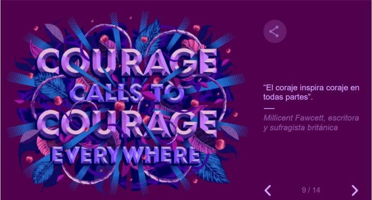 A través de su doodle, Google propuso una serie de placas con frases inspiradoras de mujeres reconocidas de distintos puntos de planeta