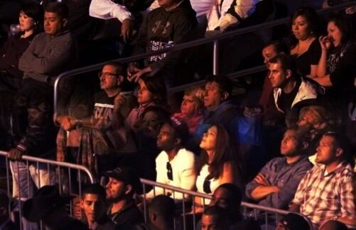 Luis Paz y el juez Juan Carlos Vienna figuraban entre los asistentes a la pelea entre Marcos Maidana y Adrien Broner.