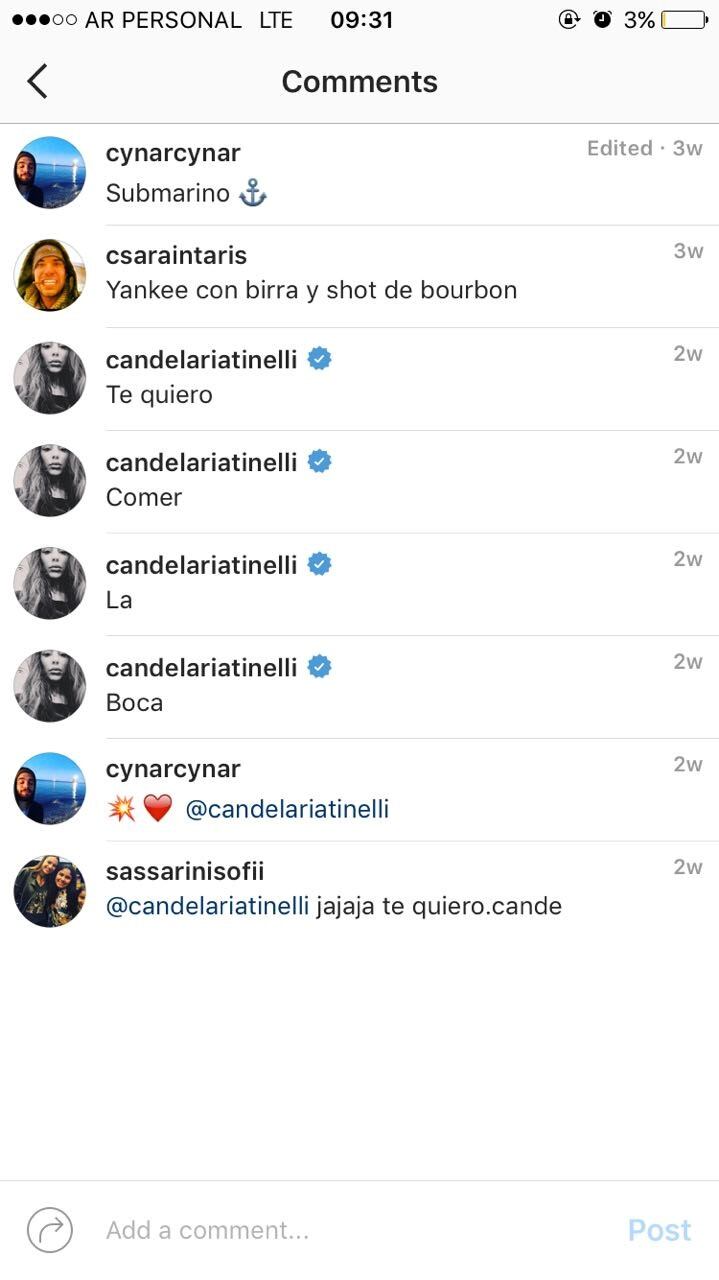 Candelaria Tinelli novio